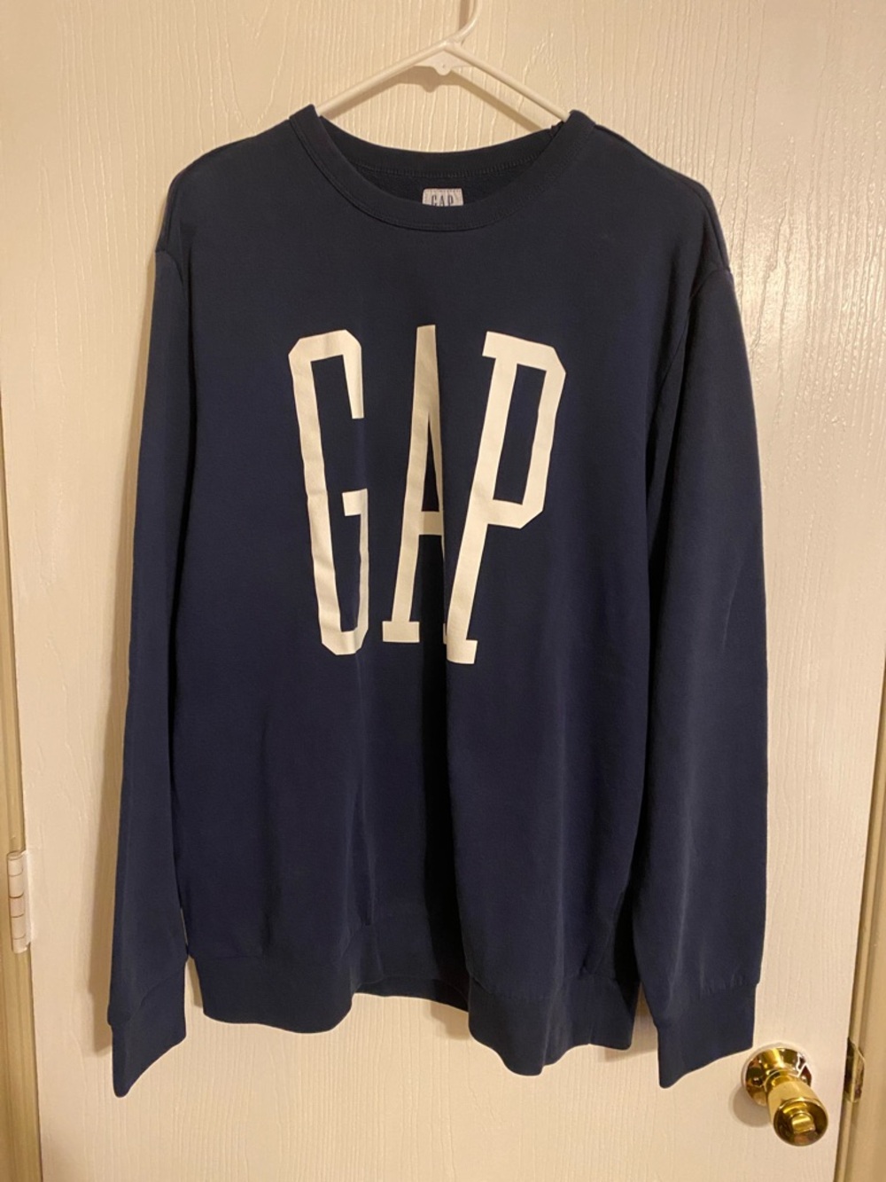 GAP Men's Navy Crewneck with White Logo
